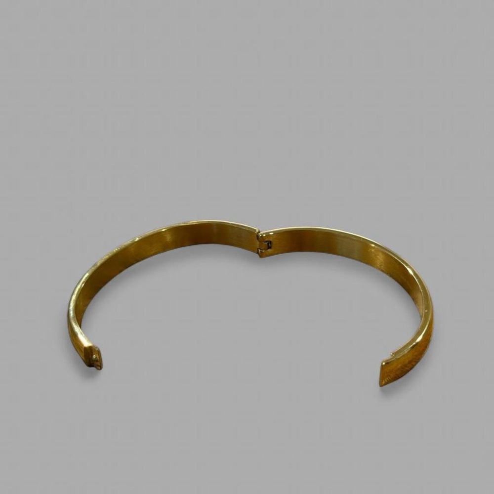 Gold and Silver Rhinestones Accent Bangle Bracelets -2 - Picture 2 of 3